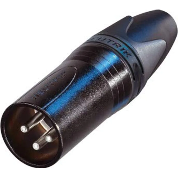 Neutrik NC3MXX-BAG Kabelstecker, schwarz-verchromtes Gehäuse, Silber beschichtete Kontakte, 3-polig