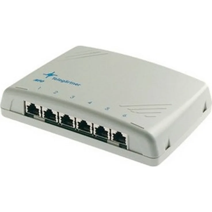 Telegärtner Modular Patch Verteiler Kat.6A, 12 x RJ45 ungeschirmt, integrierter Kontakt-Überbiegeschutz, für 10 Gigabit Ethernet geeignet, Kunststoffgehäuse, lichtgrau, (B)255 x (T)118 x (H)37 (J02022B0035/J02022A0054) 