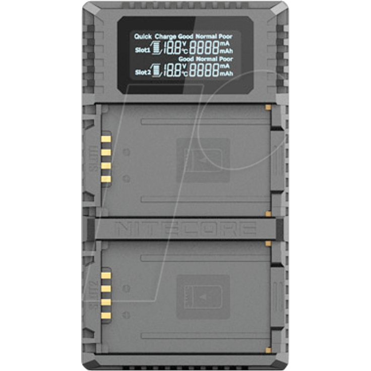 NITECORE NC LGULM10PRO - Ladegerät für Leica Kamera Akkus, 2-Schacht (LGULM10PRO)
