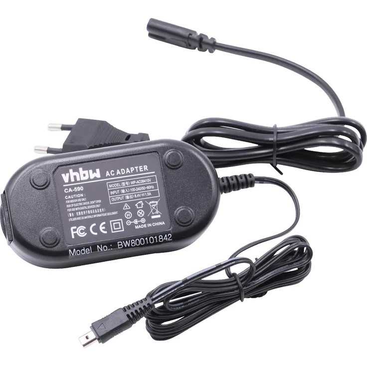 vhbw KAMERA-NETZTEIL LADEGERÄT passend für CANON ersetzt CA-590, CA590, CA-590A, CA590A, CA-590E, CA590E, CA590K, CA-590K