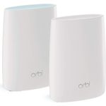 Netgear Orbi RBK50 Ultra Speed Mesh-WLAN-System (3.000 MBit-s Geschwindigkeit, Tri-Band 2er Set mit Mesh-Router + Satellit-Repeater, bis zu 350 m² Abdeckung, AC3000)