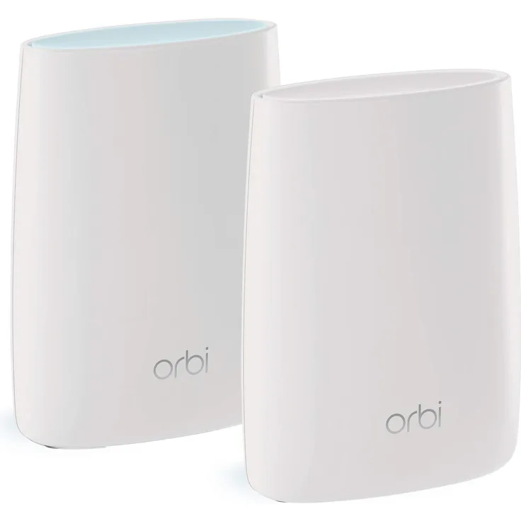 Netgear Orbi RBK50 Ultra Speed Mesh-WLAN-System (3.000 MBit-s Geschwindigkeit, Tri-Band 2er Set mit Mesh-Router + Satellit-Repeater, bis zu 350 m² Abdeckung, AC3000)
