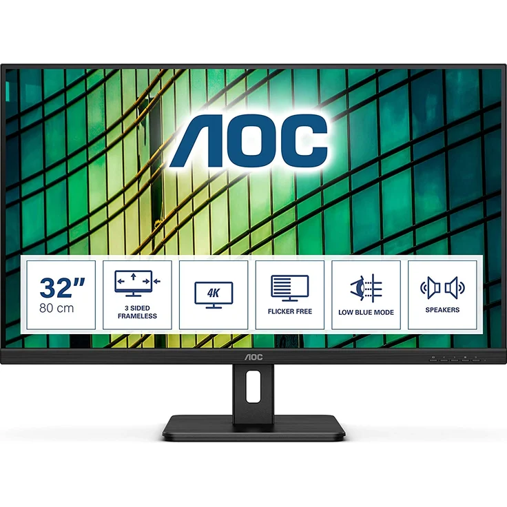 AOC U32E2N - 31,5 Zoll, 4K UHD (3840 x 2160), VA-Panel, 60Hz, 4ms, 350cd/m² (U32E2N) – Bild 1