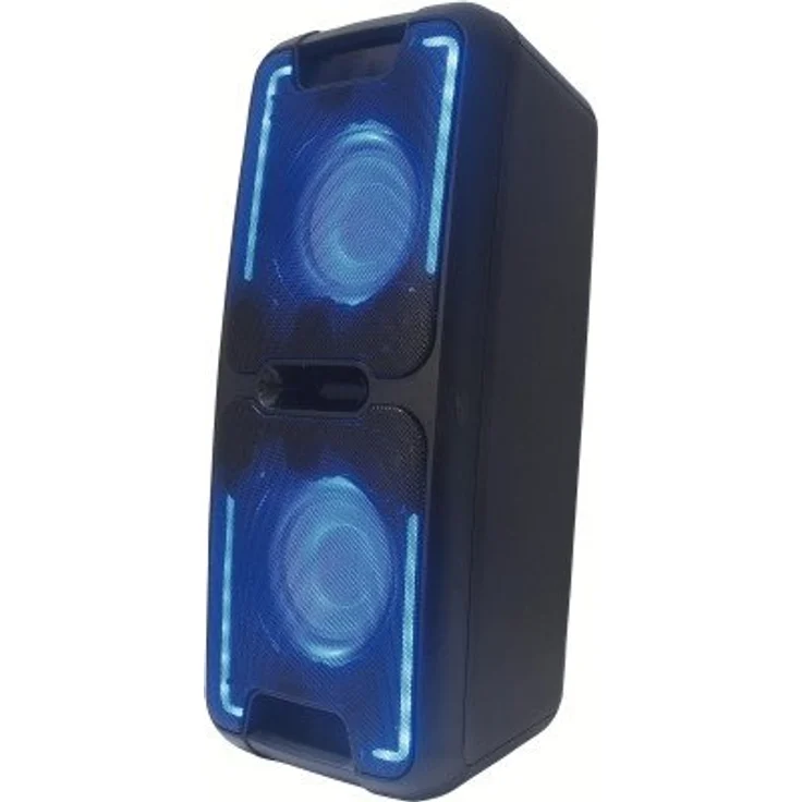 Reflexion PS08BT DJ Karaoke PA-Anlage, mobil mit Akku und Lichteffekten (Bluetooth, USB, AUX, Mikrofon, 480 Watt), schwarz – Bild 1