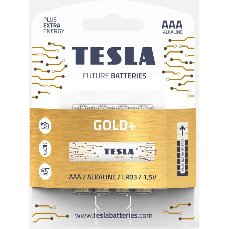 Gold Alkalische Batterie AAA (LR03, Mikro Bleistiftbatterie, Blister) 4 Stck