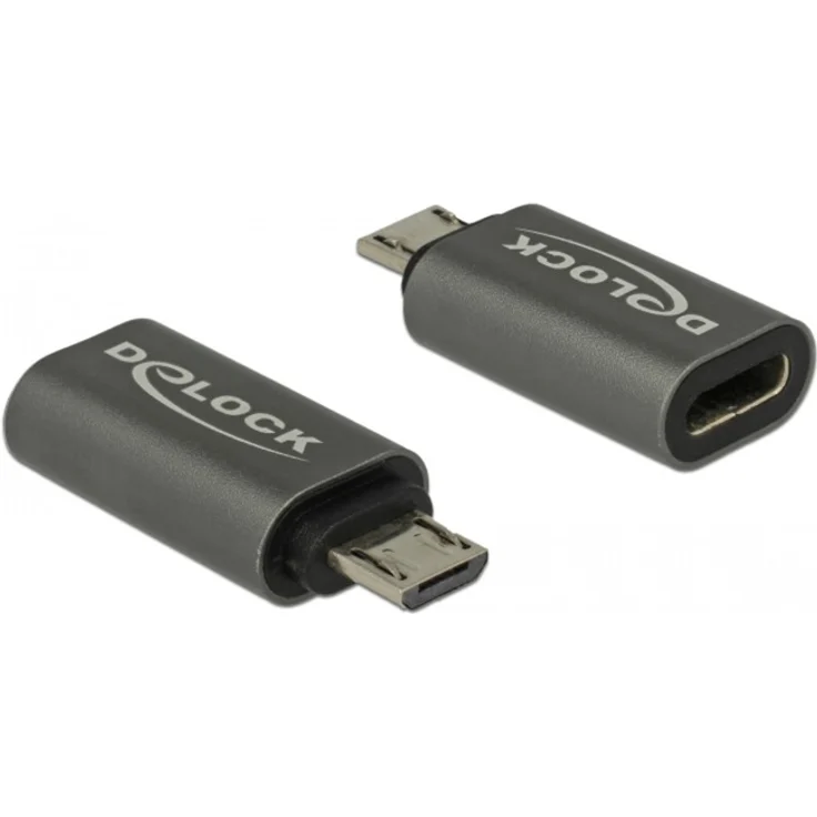 DeLOCK - USB-Adapter - USB-C (W) bis Micro-USB Typ B (M) - USB 3,1 Gen 1 - 2,8 cm - Anthrazit (65927)