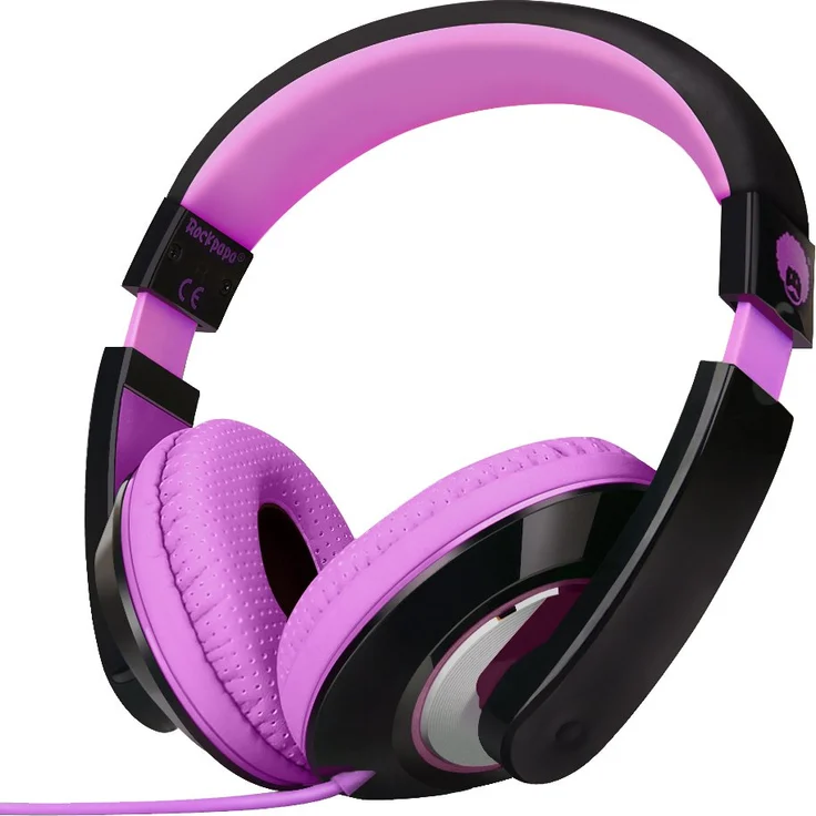 ROCKPAPA Comfort Kopfhörer On Ear Wired Headphones ohne Mikrofon für Kinder-Erwachsene, Cellphones Laptop Tablet PC Computer CD DVD MP3-4 Schwarz Violett – Bild 1