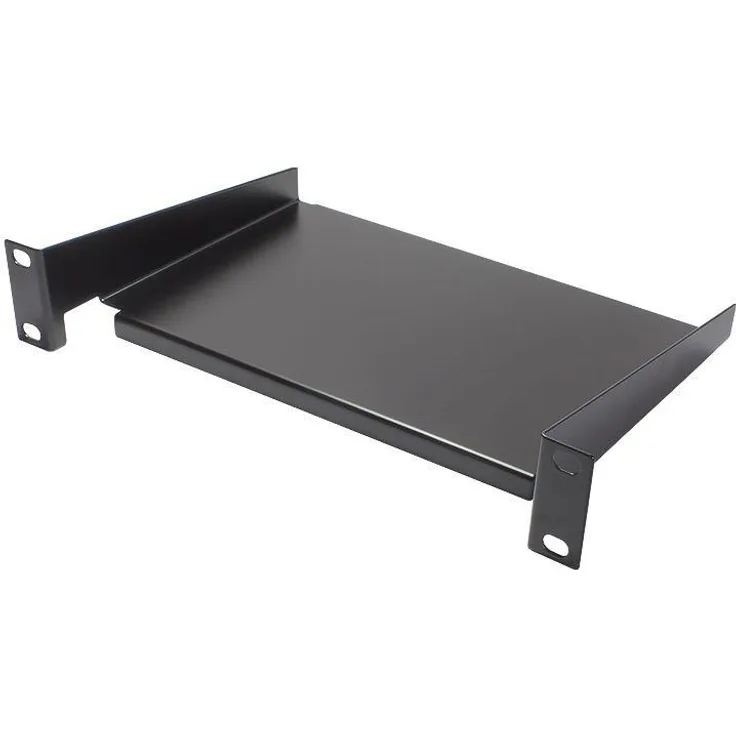 10'' Fachboden, Befestigung Vorne, Einbautiefe 160 mm, Tiefschwarz (RAL9005)