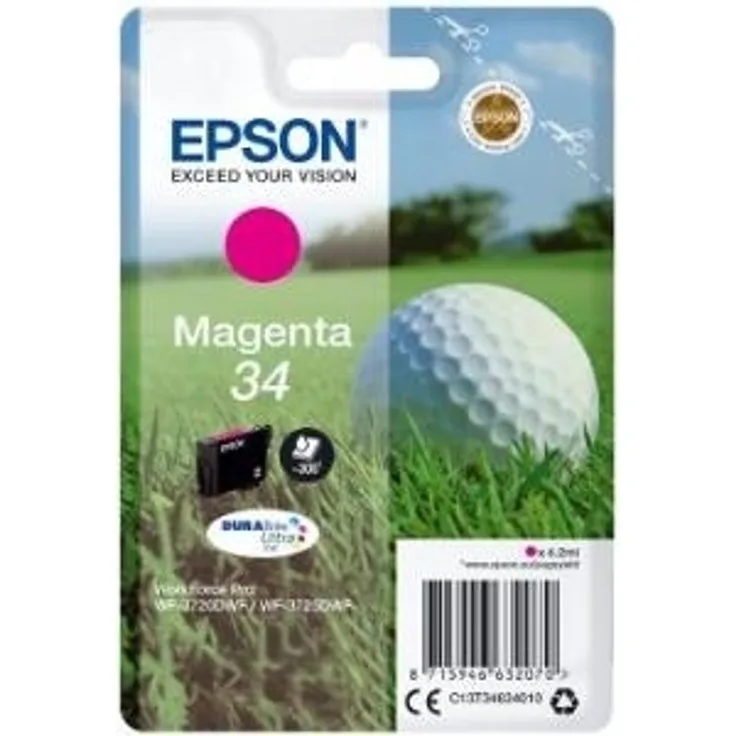 Epson c13t34634020 4.2 ml magenta Tintenpatrone ? Tintenpatrone für Drucker (Epson, Magenta, WorkForce Pro wf-3725dwf, WorkForce Pro wf-3720dwf, hoch, 4,2 ml