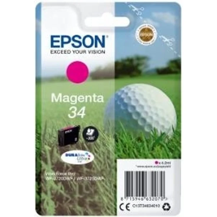 Epson c13t34634020 4.2 ml magenta Tintenpatrone ? Tintenpatrone für Drucker (Epson, Magenta, WorkForce Pro wf-3725dwf, WorkForce Pro wf-3720dwf, hoch, 4,2 ml – Bild 1