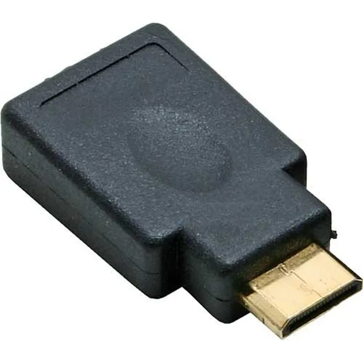 InLine 12493 Adapter von HDMI 19pin Type Weiblich zu HDMI mini type-c männlich, vergoldete Pin, schwarz