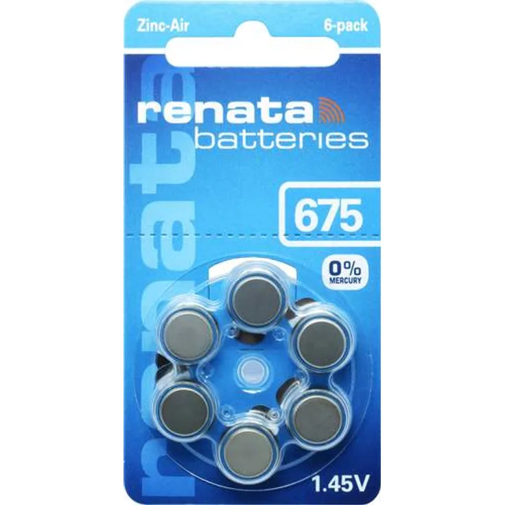 Renata Knopfzelle ZA 675 Zink-Luft PR44 660 mAh 1.4 V 6 St.