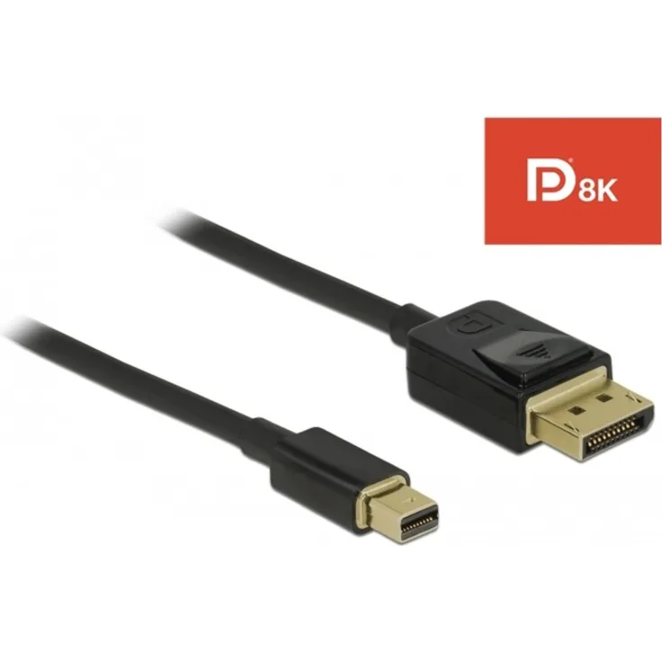 Delock Kabel MiniDisplayPort (St) Displayport (ST) 8K 60Hz Zertifiziert