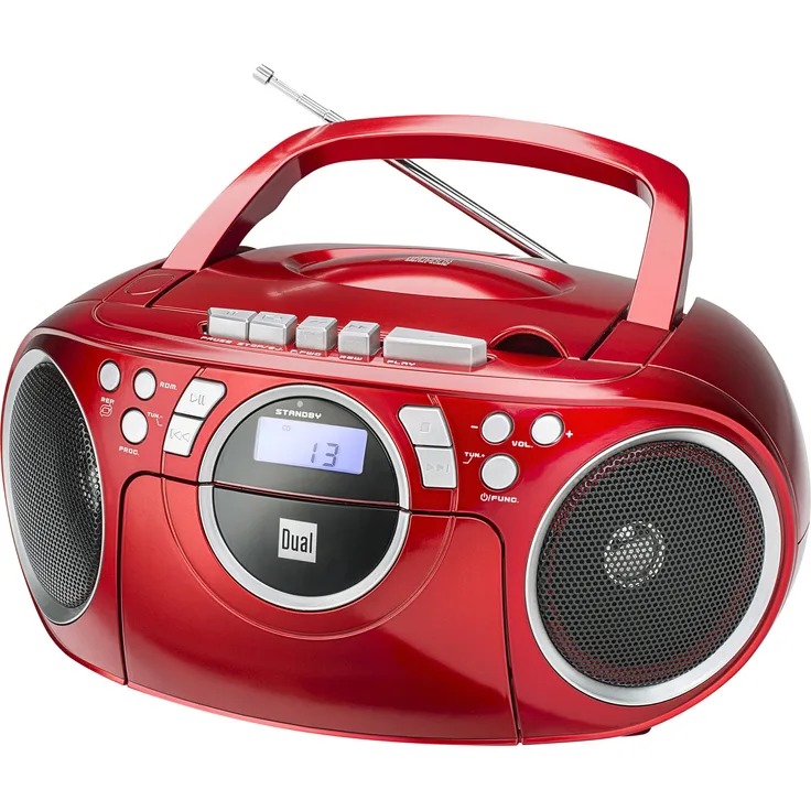 Dual P 70 Tragbares Radio mit UKW (FM), MW, CD-Player rot