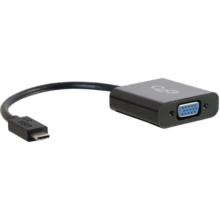 C2G USB3.1-C-VGA Schwarz - Kabelschnittstellen--Adapter (USB3.1-C, VGA, Male Connector-Female Connector, Schwarz)