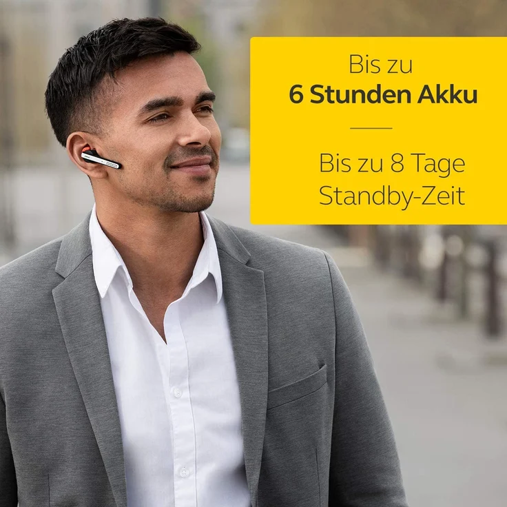 Jabra Talk 45 Mono In-Ear Headset, Kabellos Telefonieren, Podcasts und Musik hören oder das GPS abfragen, Bluetooth-Headset, silber – Bild 4