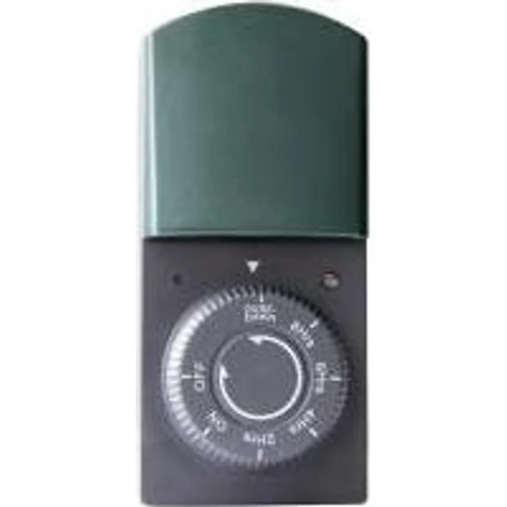 GAO Steckdosen-Timer analog Tagesprogramm 2, 4, 6, 8 h 1000 W IP44 Countdown-Funktion grau/grün