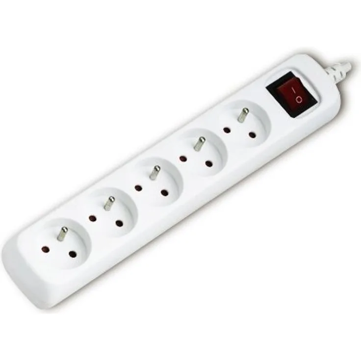 Aigostar 177218 Mehrfachsteckdose, Verlängerungskabel (5 Meter lang, 5 Steckdosen, mit Schalter)