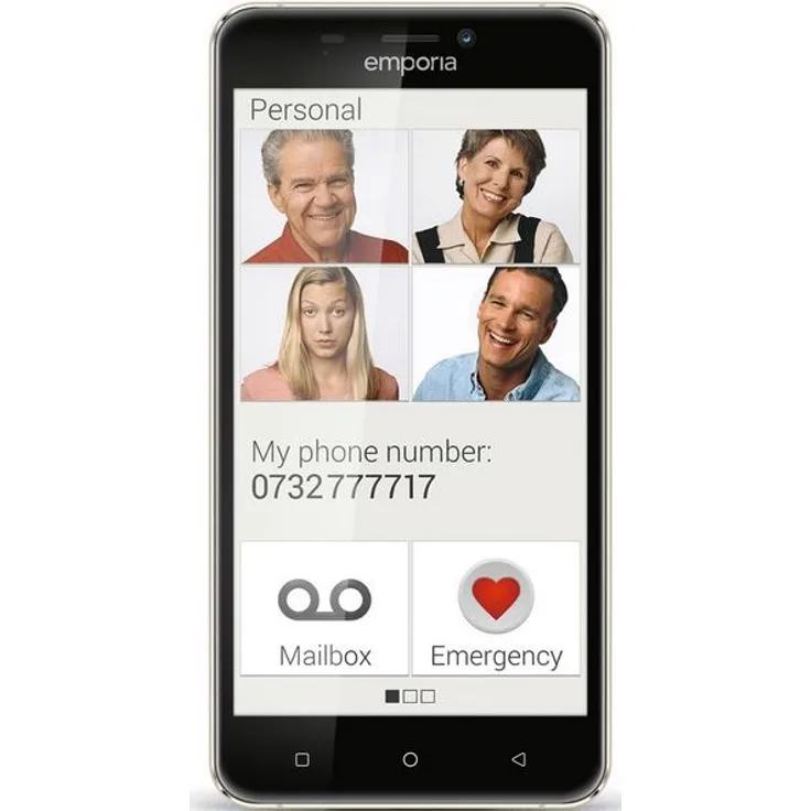 Emporia SMART.2 12,7 cm (5 Zoll) Smartphone (8MP Kamera, 16GB Speicher) Blueberry-Chrom