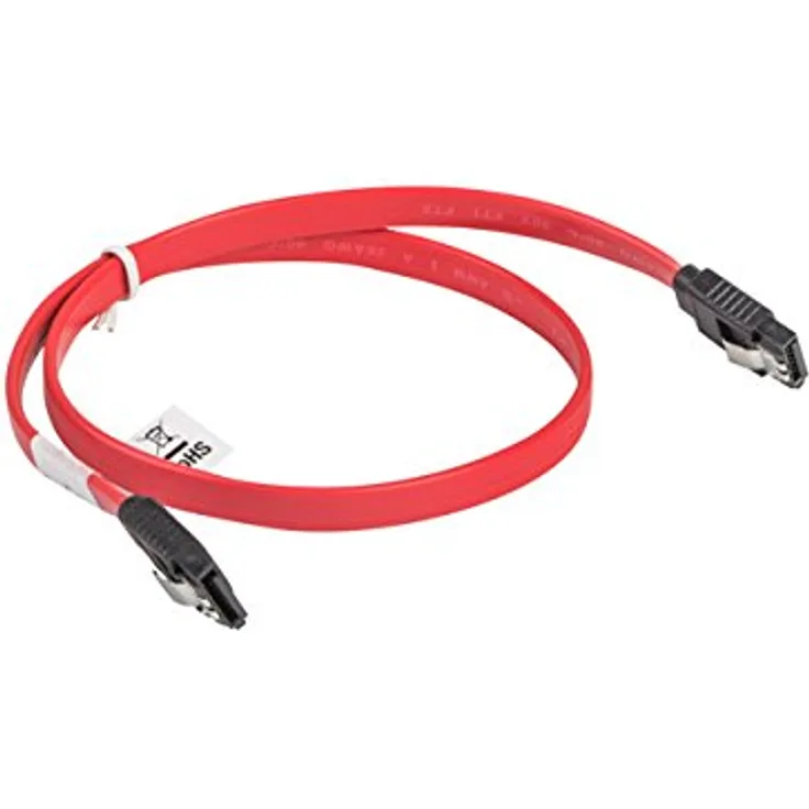 lanberg CA-SASA-14CU-0050-R Sata Data Steckers III (7Pol) Kabel mit Metallklemmen, 50 cm rot