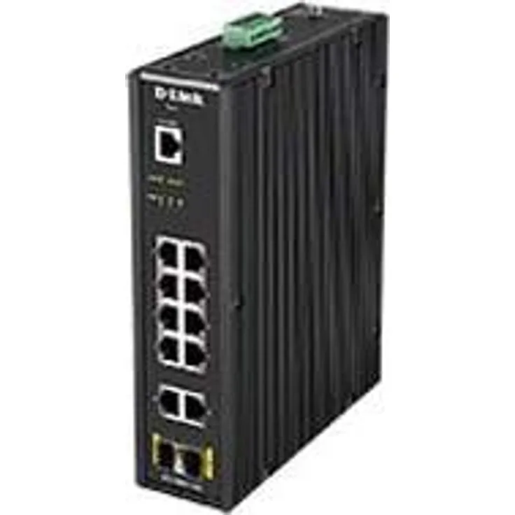 D-Link DIS-200G-12S 12-Port Layer2 Smart Managed Gigabit Industrial Switch (10x 10-100-1000Mbit-s TP (RJ-45) Port, 2x SFP Port, für extreme Umgebungen -40°C bis 65°C, ERPS, IGMP, Linkaggregation, Huts
