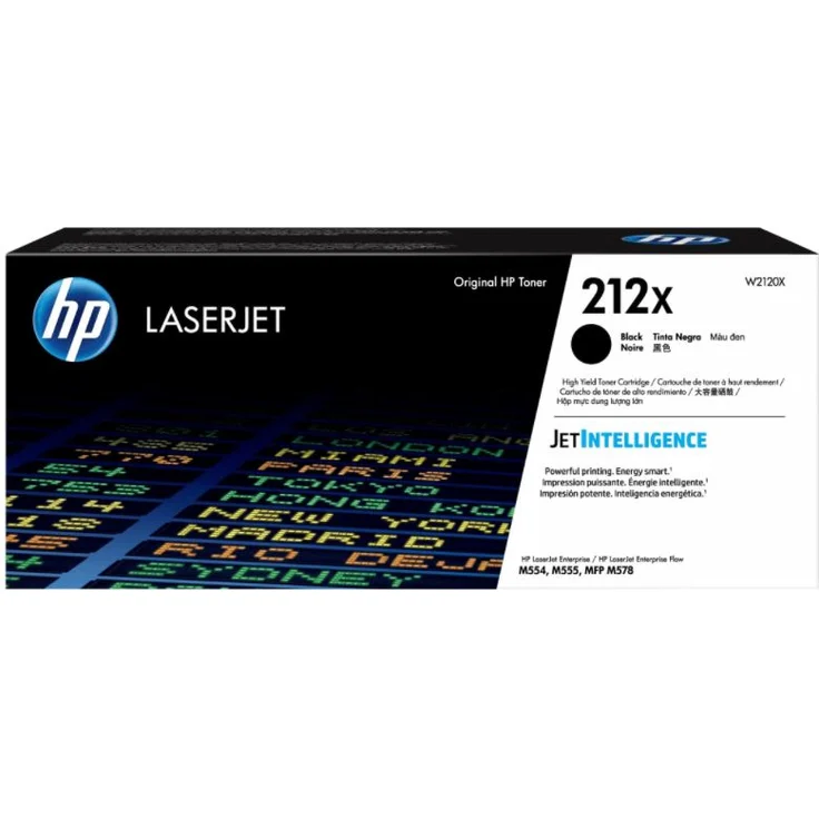HP Inc HP 212X - Hohe Ergiebigkeit - Schwarz - Original - LaserJet - Tintenpatrone - für Color LaserJet Enterprise M554dn, M555dn, M555x, LaserJet Enterprise M554dn, M555dn, M555x (W2120X) – Bild 1