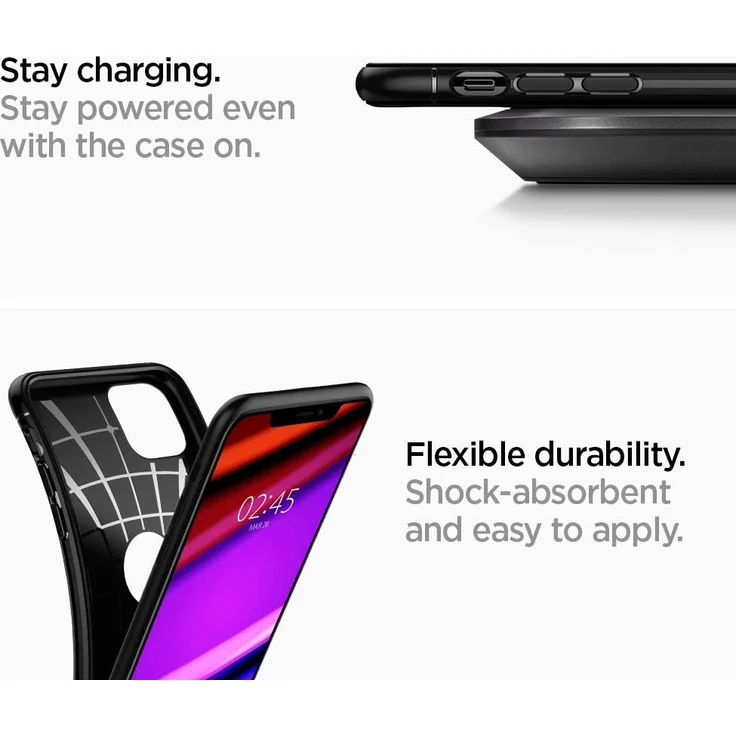 Spigen Rugged Armor Hülle, geeignet für Apple iPhone 11, robuste TPU Silikon Schutzhülle, stylisch, Karbon Handyhülle Case, Matte Black, Handy-Schutzhülle, schwarz (076CS27183) – Bild 7