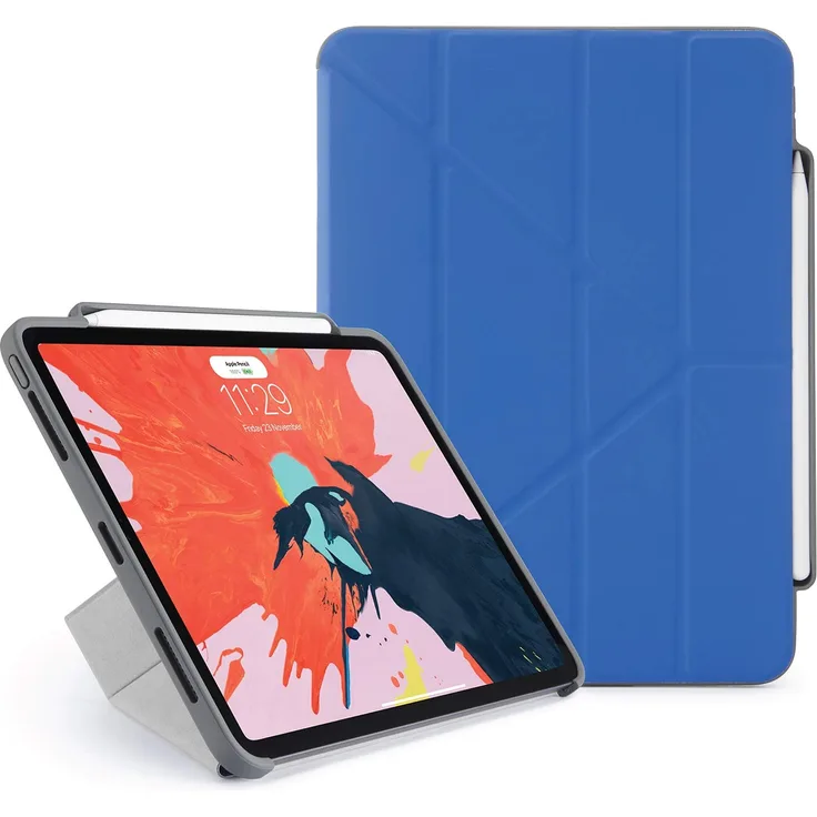 Pipetto Federmäppchen für iPad Pro 11 (glattes iPad Pro 11), robust, 2 Synchronisations- und Ladeschutzfunktion, Standfunktion, Klappposition mit automatischer Sleep--Wake-Funktion, Königsblau