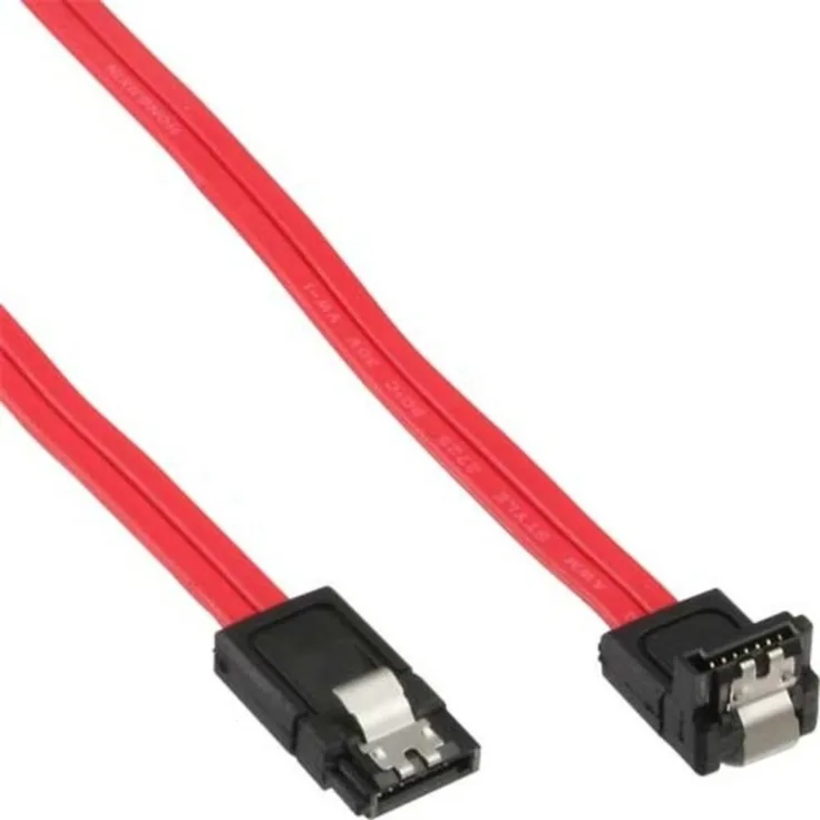 InLine - Serial ATA-Kabel - Serial ATA 150/300/600 - Serial ATA, 7-polig - Serial ATA, 7-polig - 50cm - 90-Grad-Anschluss, verriegelt - Rot (27305W)