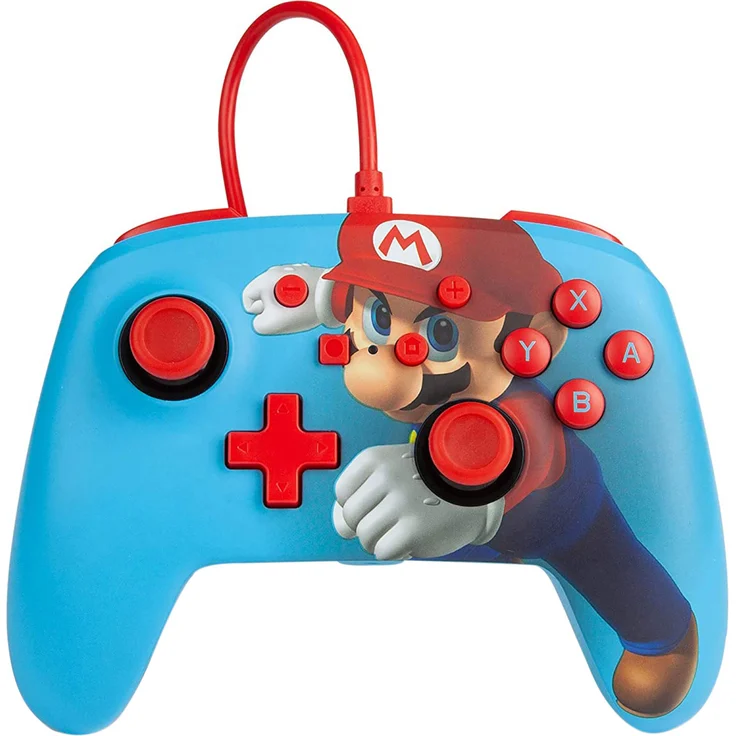PowerA Enhanced Wired Controller - Mario Punch Blau, Rot (1518605-01) (Switch) – Bild 1