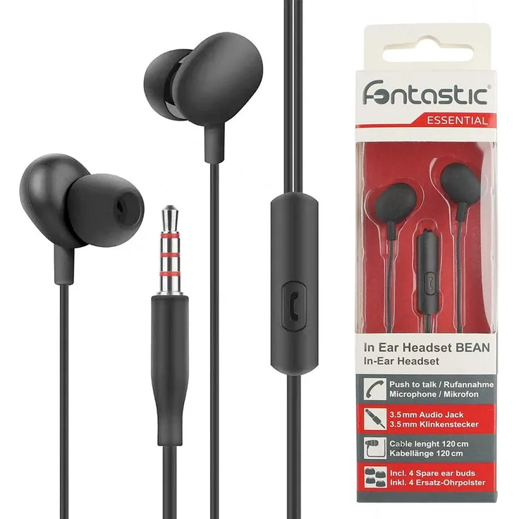 Fontastic Essential In-Ear Stereo-Headset Beans schwarz