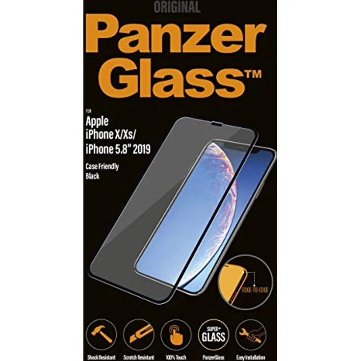 PanzerGlass Schutzglas 'Edge to Edge' für iPhone 5.8 Zoll CaseFriendly, Black