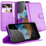 cadorabo Hülle für Nokia Lumia 550 in MANGAN VIOLETT Handyhülle mit Magnetverschluss, Standfunktion und Kartenfach Case Cover Schutzhülle Etui Tasche Book Klapp Style