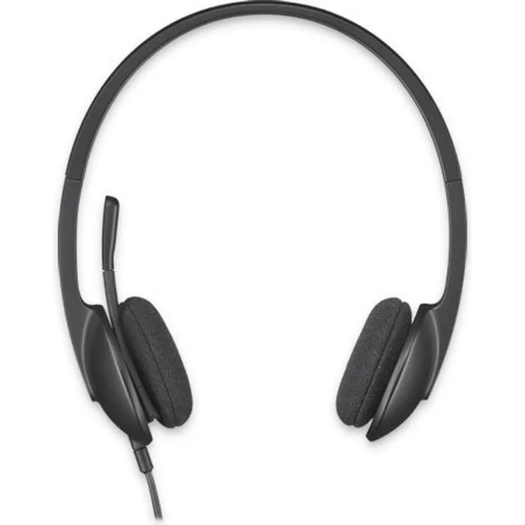 Logitech H340 Kopfhörer mit Mikrofon, Stereo-Headset, Verstellbares Mikrofon mit Rauschunterdrückung, Schwenkbare Ohrpolster, USB-Anschluss, 1,8m Kabel, PC-Mac-Laptop - Schwarz