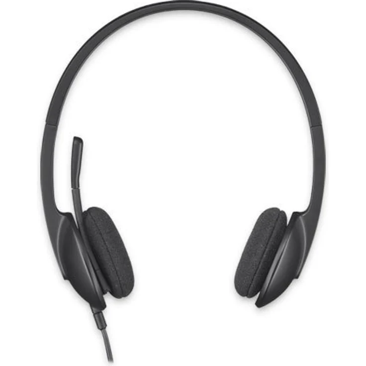 Logitech H340 Kopfhörer mit Mikrofon, Stereo-Headset, Verstellbares Mikrofon mit Rauschunterdrückung, Schwenkbare Ohrpolster, USB-Anschluss, 1,8m Kabel, PC-Mac-Laptop - Schwarz