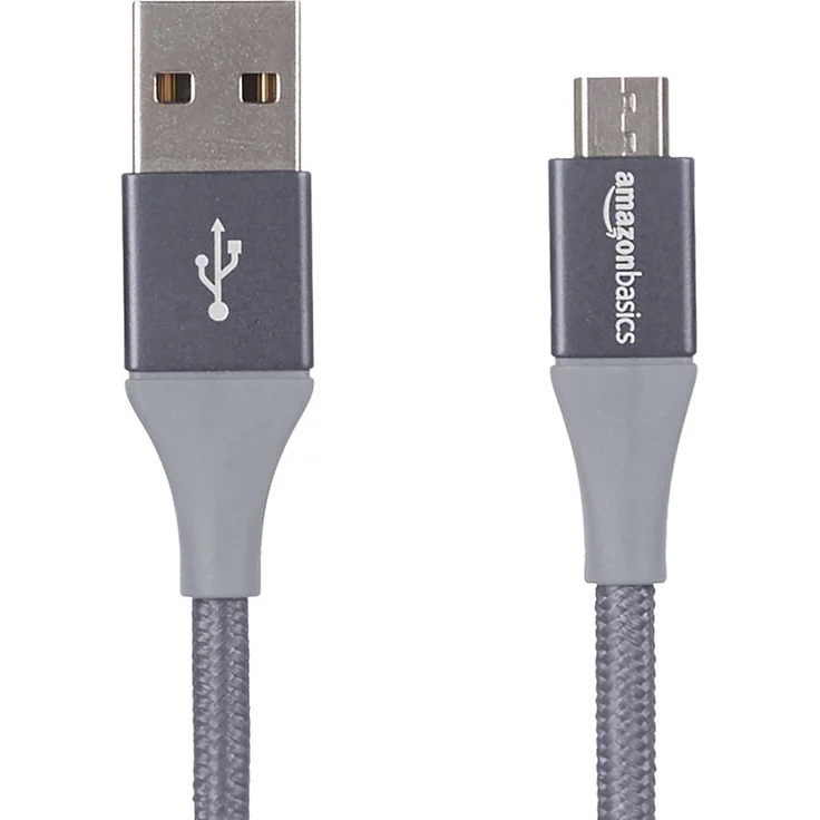 AmazonBasics - USB-2.0-A auf Micro-B-Kabel mit doppelt geflochtenem Nylon | 3 m, Dunkelgrau - Preisvergleich – Bild 1
