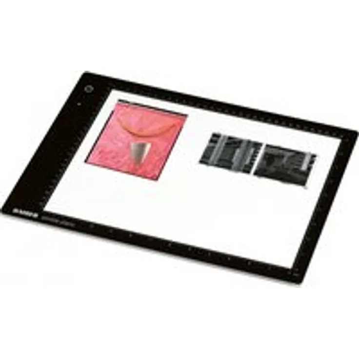 Kaiser Fototechnik 2454 LED-Leuchtplatte slimlite Plano, 5000K, dimmbar, Netz- und Akkubetrieb inklusiv Netz--Ladegerät, Leuchtfläche 32 x 22,8 cm schwarz