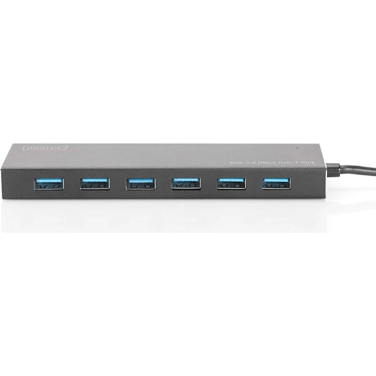 DIGITUS USB-Hub - 7 Ports - Super-Speed USB 3.0 - 5 GBit-s - Plug&Play - Aluminium-Gehäuse - Schwarz – Bild 2