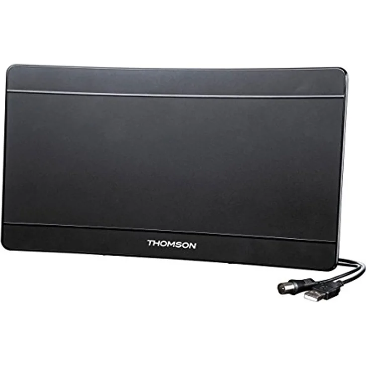 Thomson ANT1518BK-UHD Curved Zimmerantenne (DVB-T-DVB-T2, DAB-DAB+, für TV-Radio, digital, 4K Ultra HD, aktiv, Performance 45) Antenne