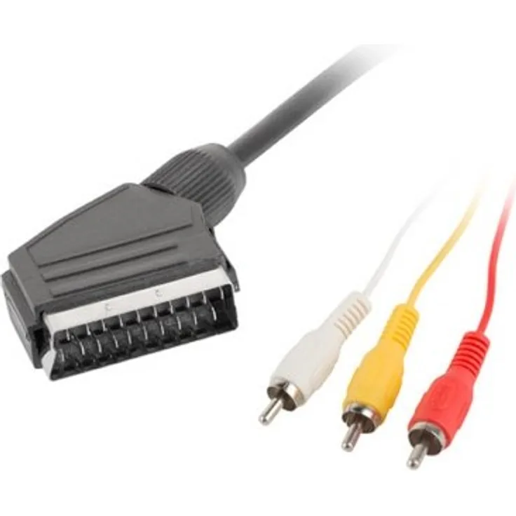 lanberg CA-EURC-10CC-0018-BK Scart-RCA 3X Kabel Audio-Video, 1,8m schwarz