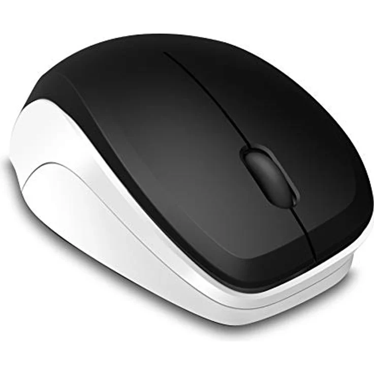 Speedlink LEDGY Silent Mouse Wireless - Ergonomische 3 Tasten Maus Kabellos für Büro-Gaming-PC-Notebook-Laptop, schwarz-weiß