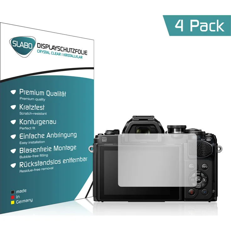 Slabo 4x Displayschutzfolie für Olympus OM-D E-M10 Mark III KLAR Crystal Clear