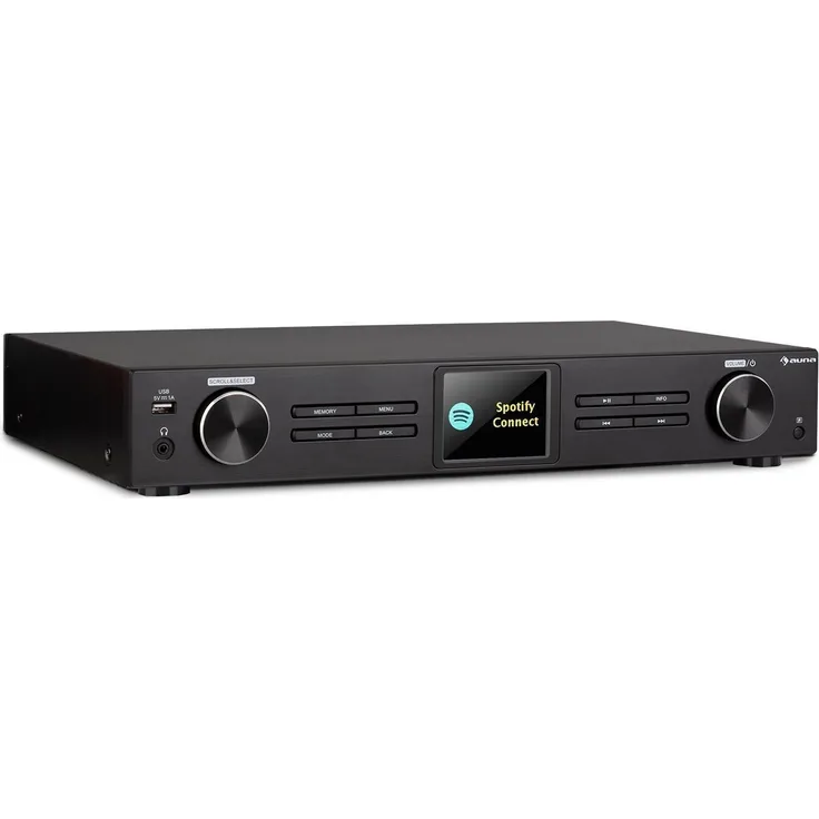 auna iTuner 320 BT digitaler HiFi-Tuner mit Bluetooth und WLAN, Spotify Connect, Internet-, DAB+ und UKW-Tuner, DLNA & UPnP schwarz - Preisvergleich