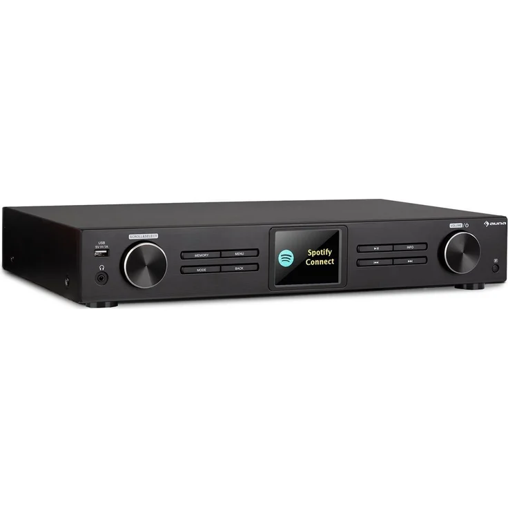 auna iTuner 320 BT digitaler HiFi-Tuner mit Bluetooth und WLAN, Spotify Connect, Internet-, DAB+ und UKW-Tuner, DLNA & UPnP schwarz - Preisvergleich – Bild 1