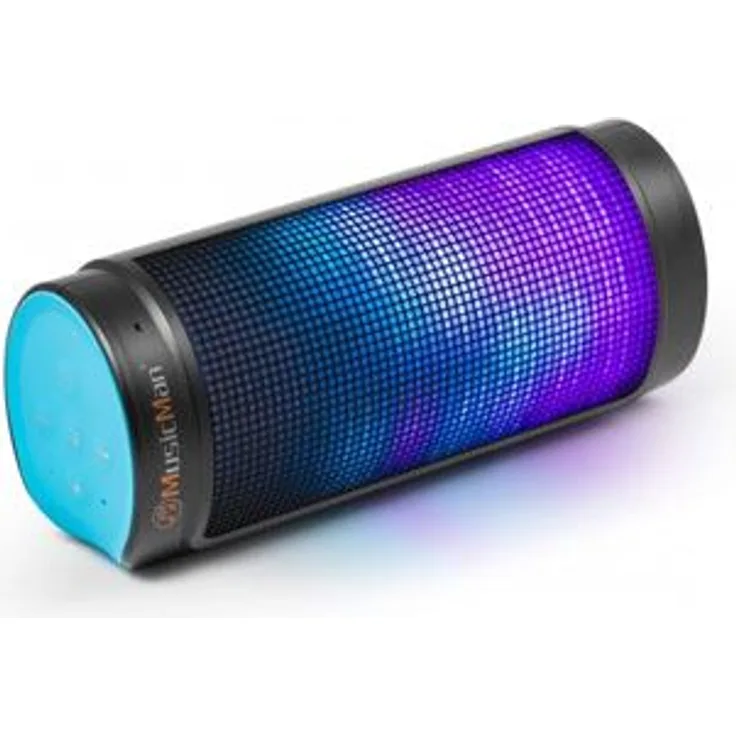 MusicMan Bluetooth LED Light Soundstation BT-X26 blau-schwarz, Bluetooth Lautsprecher mit Freisprechfunktion und Lichteffekten