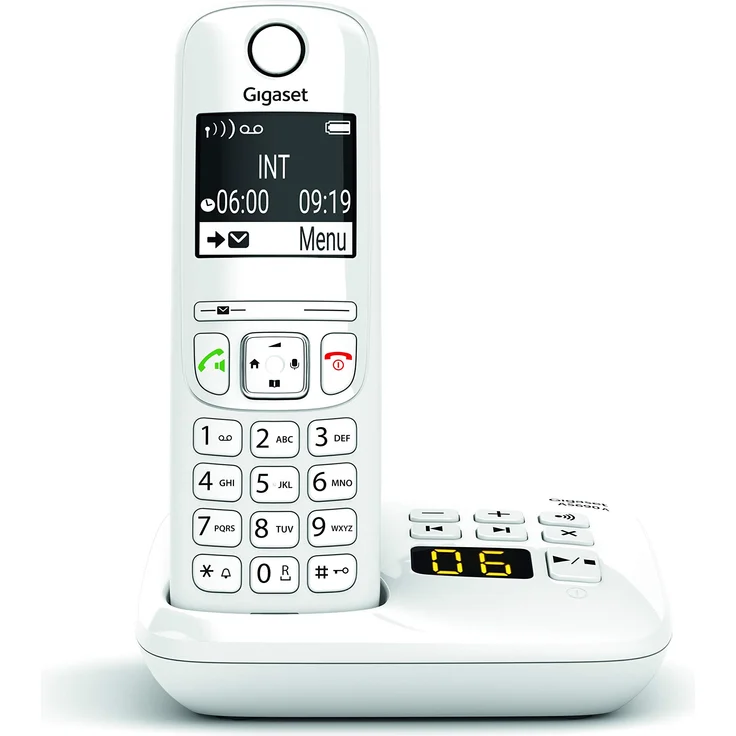 Gigaset AS690A - Schnurlostelefon mit Anrufbeantworter - DECT-Telefon mit Freisprechfunktion, großes Display, große Tasten - Festnetztelefon, weiß - Preisvergleich – Bild 1