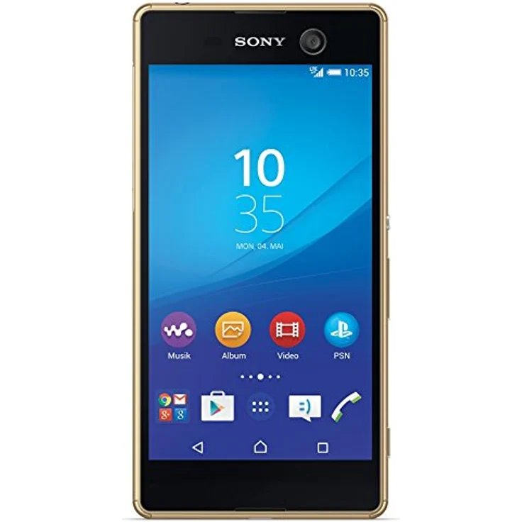 Sony Xperia M5 Smartphone 12,7cm (5 Zoll) TFT-Display, 16GB interner Speicher, 3GB RAM, Android, Gold – Bild 1