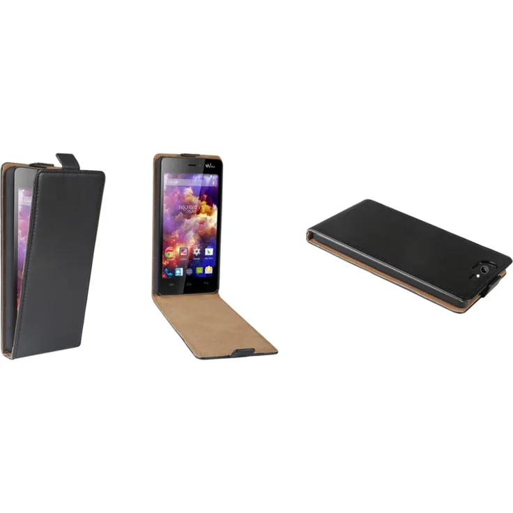 PATONA Flip Case, geeignet für Wiko Highway 4G schwarz Ultra Slim