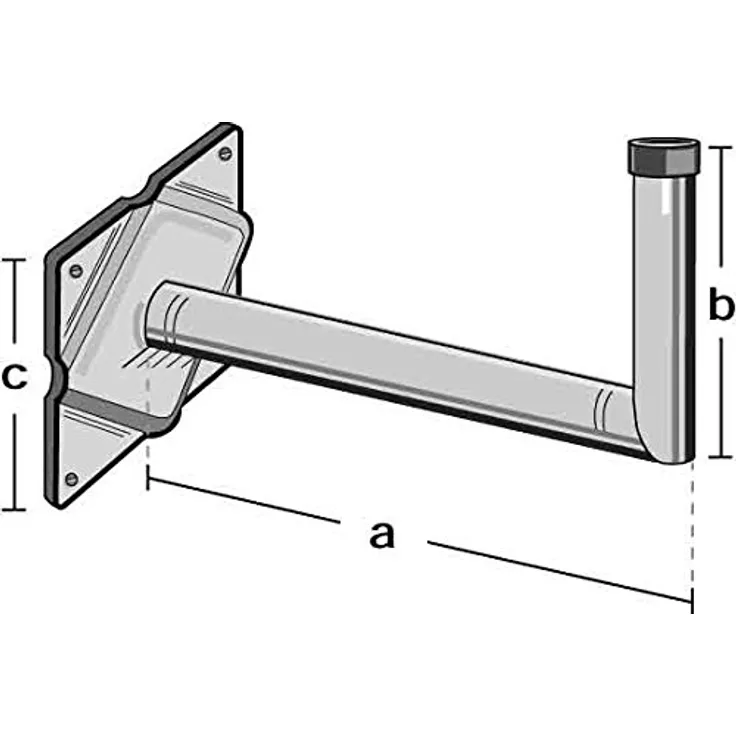 Preisner WWH44 Winkelwandhalter Stahl Rohr D=50mm