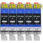 5 Druckerpatronen Tinte für Canon Pixma IP7250 MG5450 MG6350 MX725 ersetzen PGI-550 XL Schwarz